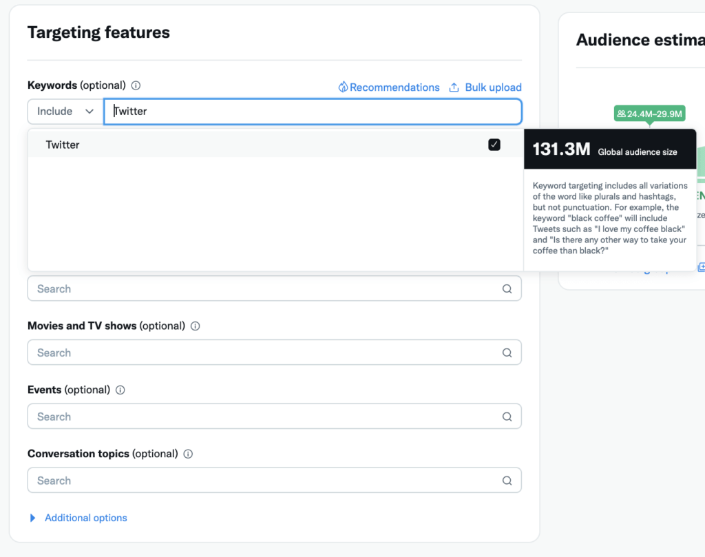 Core Targeting Approaches on Twitter