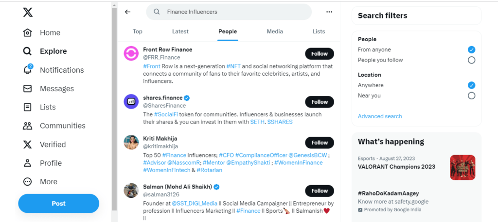 Business and Finance Influencers