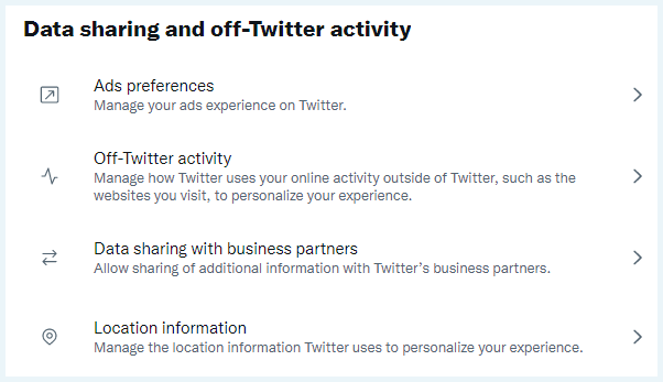 Manage Data Sharing in Twitter Privacy Settings