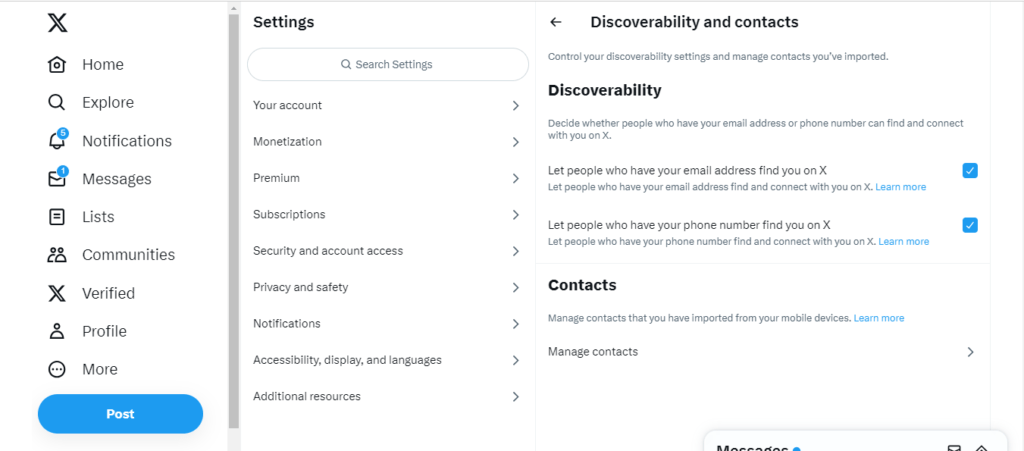 discoverability and contacts