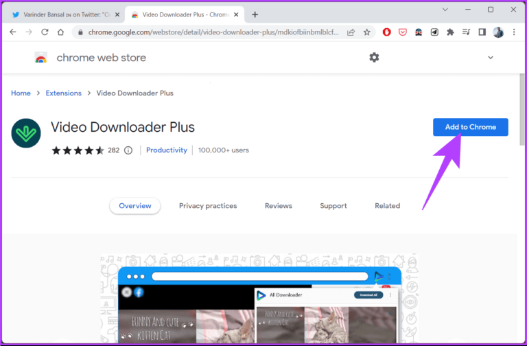 Download Twitter DM Videos on Chrome Using Video Downloader PLUS