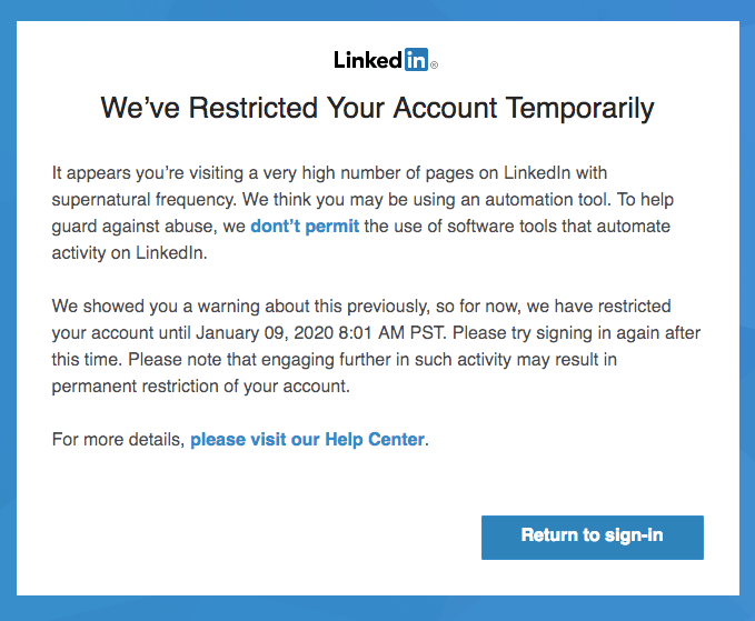LinkedIn Account is Locked