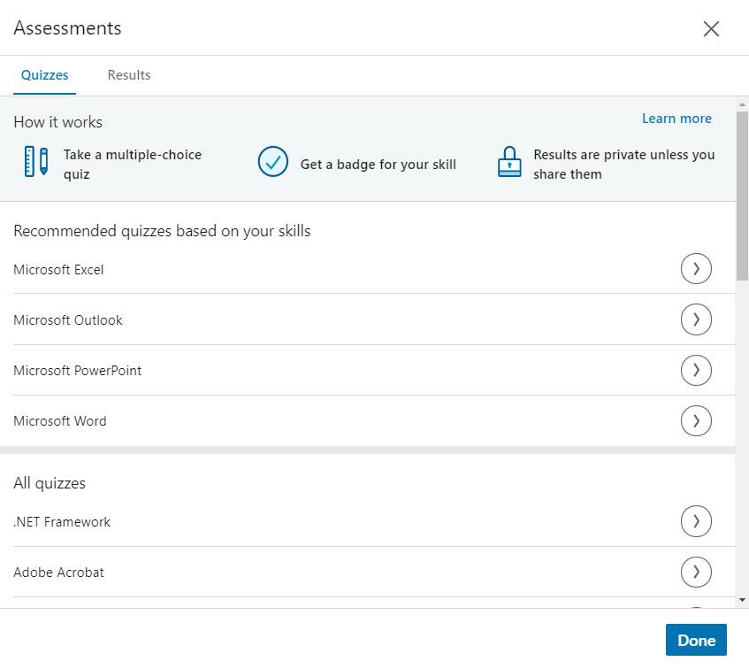 LinkedIn Skill Assessment Badge