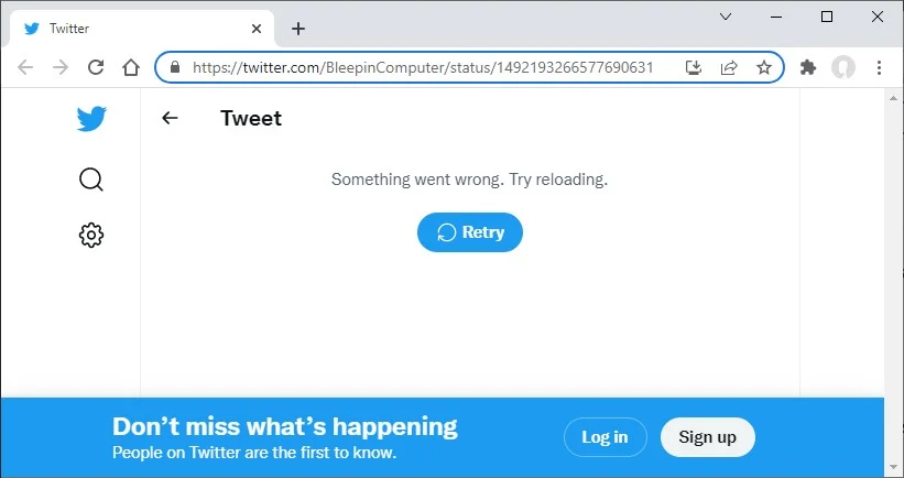 “Something Went Wrong” Error on Twitter