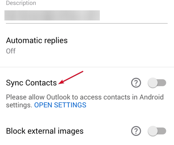 Syncing Outlook Contacts