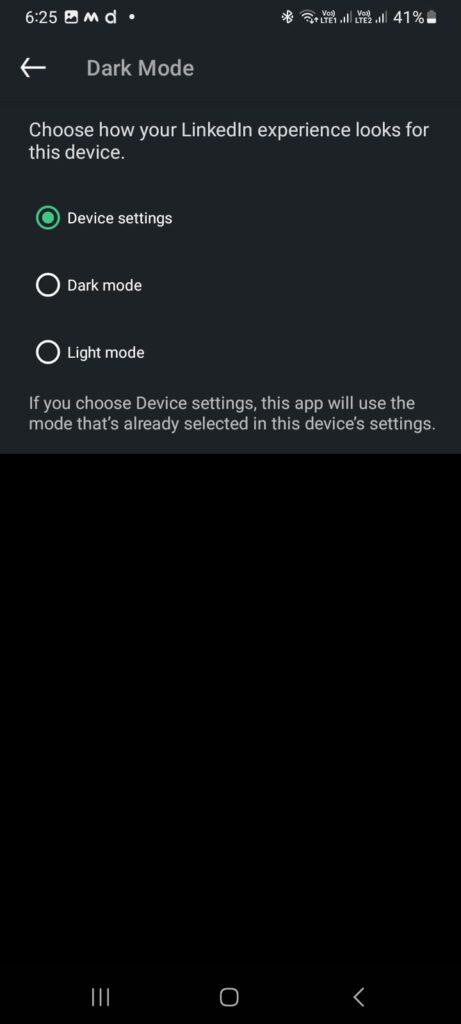 Activating Dark Mode on Android