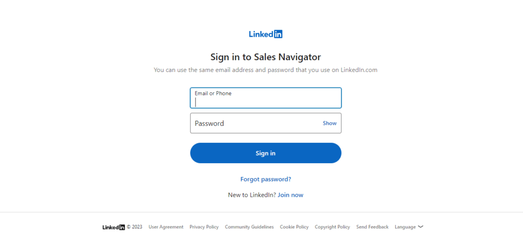 Sales Navigator LinkedIn Login