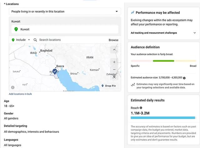 Enable Location Targeting to kuwait