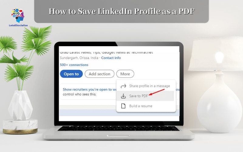 Save LinkedIn Profile as a PDF